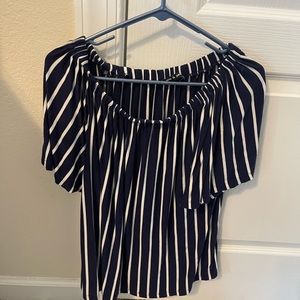 Striped off the shoulder top